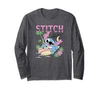 Disney Lilo & Stitch Aloha Hawaiian Surf Poster Manche Longue