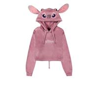 Disney Lilo & Stitch-Angel Cropped Hoodie Sweat à Capuche, Rose(w), XL Femme