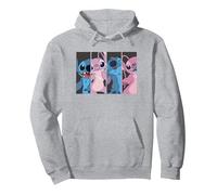 Disney Lilo & Stitch Angel & Stitch Boxes Sweat à Capuche, Unisexe pour adultes, Gris Chiné, XL
