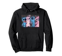 Disney Lilo & Stitch Angel & Stitch Boxes Sweat à Capuche, Unisexe pour adultes, Noir, S