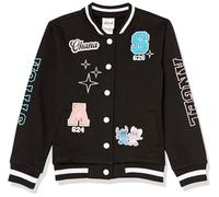 Disney Lilo & Stitch & Angel Veste bomber polaire avec boutons pour petites et grandes filles, Noir , 7-8