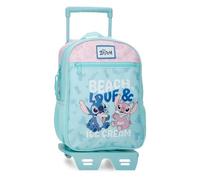 Disney Lilo & Stitch Beach & Love, Sac à Dos Scolaire compartimenté, avec poignée de Transport et Plusieurs Poches, par Joumma Bags