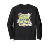 Disney Lilo & Stitch Believe In Your Inner Alien Retro Logo Manche Longue