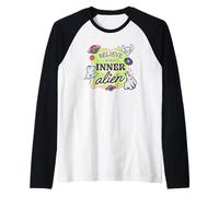 Disney Lilo & Stitch Believe In Your Inner Alien Retro Logo Manche Raglan