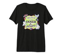 Disney Lilo & Stitch Believe In Your Inner Alien Retro Logo T-shirt haut de gamme