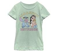 Disney Lilo & Stitch Best Friends Girl's Heather Crew Tee, Mint, Medium