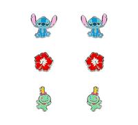 Disney Lilo & Stitch SF00468SL Parure de boucles d'oreilles Trio Bleu/rouge/vert, taille unique, Laiton, Pas de gemme