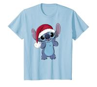 Disney Lilo & Stitch Chapeau de Père Noël Stitch T-Shirt, Enfant, Bleu Céleste, 2 ans