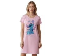 Disney Lilo & Stitch Chemise de nuit pour femme - Cute but Cheeky - Pyjama à manches courtes - Rose, Rose, L