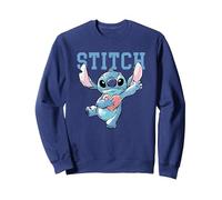 Disney Lilo & Stitch Clutching Hearts Sweatshirt, Unisexe pour adultes, Bleu Marine, M