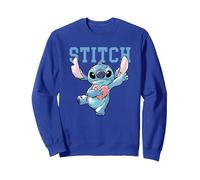 Disney Lilo & Stitch Clutching Hearts Sweatshirt, Unisexe pour adultes, Bleu Royal, L
