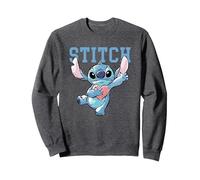 Disney Lilo & Stitch Clutching Hearts Sweatshirt, Unisexe pour adultes, Chiné Foncé, XL