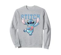 Disney Lilo & Stitch Clutching Hearts Sweatshirt, Unisexe pour adultes, Gris Chiné, M