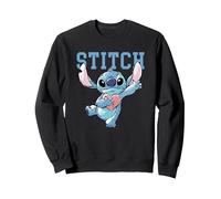 Disney Lilo & Stitch Clutching Hearts Sweatshirt, Unisexe pour adultes, Noir, S