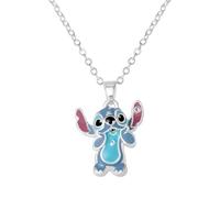 Disney Lilo & Stitch Collier avec pendentif Stitch émaillé, taille réglable, pour femme et fille, bijou sous licence officielle, coffret cadeau inclus