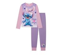 Disney Lilo & Stitch Ensemble de pyjama 2 pièces pour fille avec Stitch et Ange, Lilas, âge 5-12 ans, multicolore, 5-6 ans
