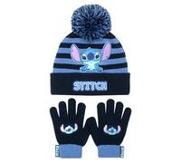Disney Lilo & Stitch - Ensemble d'hiver avec bonnet et gants pour filles, chaud et douillet, bonnet et gants, parfait pour les enfants de 6 à 12 ans, violet, taille unique