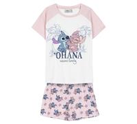 Disney Lilo & Stitch Ensemble Pyjama | T-Shirt et Short pour Enfants Pyjama Complet | Vêtements d'intérieur pour Les Fans (FR/ES, Âge, 9 Ans, 10 Ans, Taille Normale, Standard, Stitch & Angel - Rose)