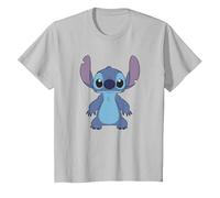 Disney Lilo & Stitch Full Body Frontal View Cute Portrait T-Shirt, Enfant, Argent, 10 ans