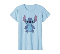 Disney Lilo & Stitch Full Body Frontal View Cute Portrait T-Shirt, Femme, Bleu Céleste, M