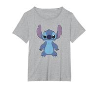 Disney Lilo & Stitch Full Body Frontal View Cute Portrait T-Shirt, Femme Grandes tailles, Gris Chiné, 1X