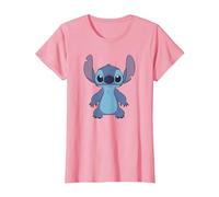 Disney Lilo & Stitch Full Body Frontal View Cute Portrait T-Shirt, Femme, Rose, XL