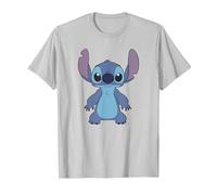 Disney Lilo & Stitch Full Body Frontal View Cute Portrait T-Shirt, Homme, Argent, M