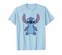 Disney Lilo & Stitch Full Body Frontal View Cute Portrait T-Shirt, Homme, Bleu Céleste, L