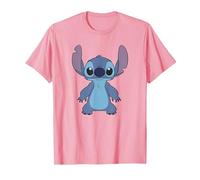 Disney Lilo & Stitch Full Body Frontal View Cute Portrait T-Shirt, Homme, Rose, XL