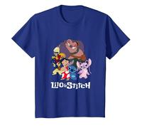 Disney Lilo & Stitch Group Shot Ohana Portrait T-Shirt, Enfant, Bleu Royal, 12 ans