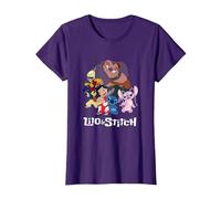 Disney Lilo & Stitch Group Shot Ohana Portrait T-Shirt, Femme, Violet, XXL