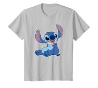 Disney Lilo & Stitch Happy Mood Good Alien Pose Logo T-Shirt, Enfant, Argent, 2 ans