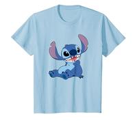 Disney Lilo & Stitch Happy Mood Good Alien Pose Logo T-Shirt, Enfant, Bleu Céleste, 10 ans