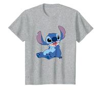 Disney Lilo & Stitch Happy Mood Good Alien Pose Logo T-Shirt, Enfant, Gris Chiné, 4 ans