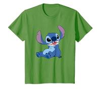 Disney Lilo & Stitch Happy Mood Good Alien Pose Logo T-Shirt, Enfant, Herbe, 10 ans