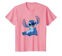 Disney Lilo & Stitch Happy Mood Good Alien Pose Logo T-Shirt, Enfant, Rose, 12 ans
