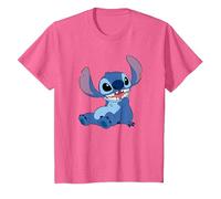 Disney Lilo & Stitch Happy Mood Good Alien Pose Logo T-Shirt, Enfant, Rose Chiné, 4 ans