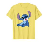 Disney Lilo & Stitch Happy Mood Good Alien Pose Logo T-Shirt, Homme, Citron, 3XL