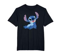 Disney Lilo & Stitch Happy Mood Good Alien Pose Logo T-Shirt, Homme Grandes tailles, Noir, 3X Tall
