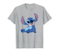 Disney Lilo & Stitch Happy Mood Good Alien Pose Logo T-Shirt, Homme, Gris Chiné, XXL