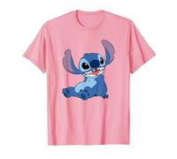 Disney Lilo & Stitch Happy Mood Good Alien Pose Logo T-Shirt, Homme, Rose, XL