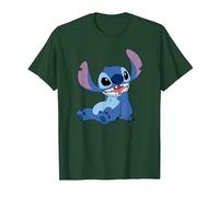 Disney Lilo & Stitch Happy Mood Good Alien Pose Logo T-Shirt, Homme, Vert Forêt, 3XL