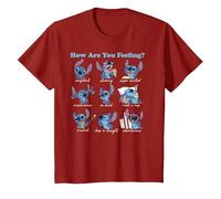 Disney Lilo & Stitch How Are You Feeling T-Shirt, Enfant, Canneberge, 12 ans