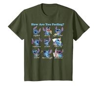 Disney Lilo & Stitch How Are You Feeling T-Shirt, Enfant, Olive, 3 ans