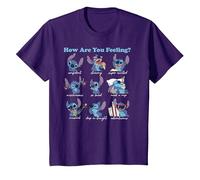 Disney Lilo & Stitch How Are You Feeling T-Shirt, Enfant, Violet, 4 ans