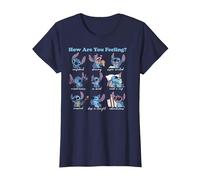 Disney Lilo & Stitch How Are You Feeling T-Shirt, Femme, Bleu Marine, XL