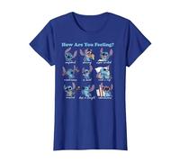 Disney Lilo & Stitch How Are You Feeling T-Shirt, Femme, Bleu Royal, S
