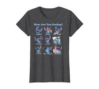Disney Lilo & Stitch How Are You Feeling T-Shirt, Femme, Chiné Foncé, M