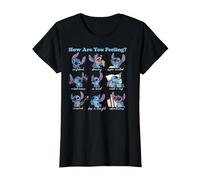 Disney Lilo & Stitch How Are You Feeling T-Shirt, Femme, Noir, XS