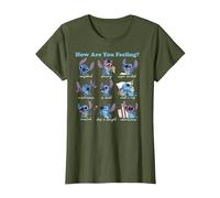Disney Lilo & Stitch How Are You Feeling T-Shirt, Femme, Olive, XS
